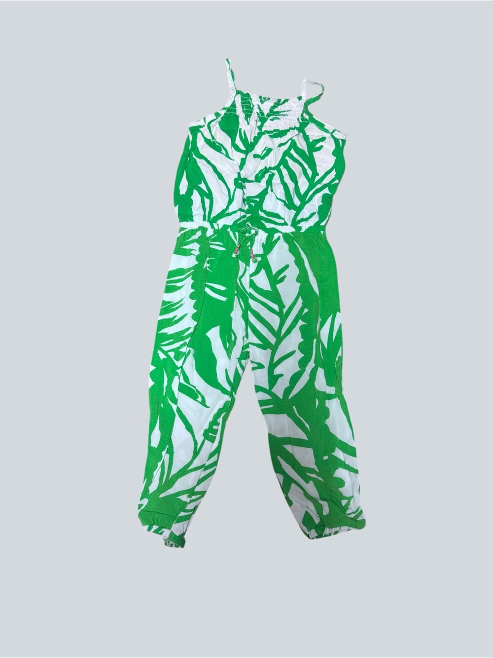 Lilly Pulitzer Green & White Tropical Print Toddler Dress